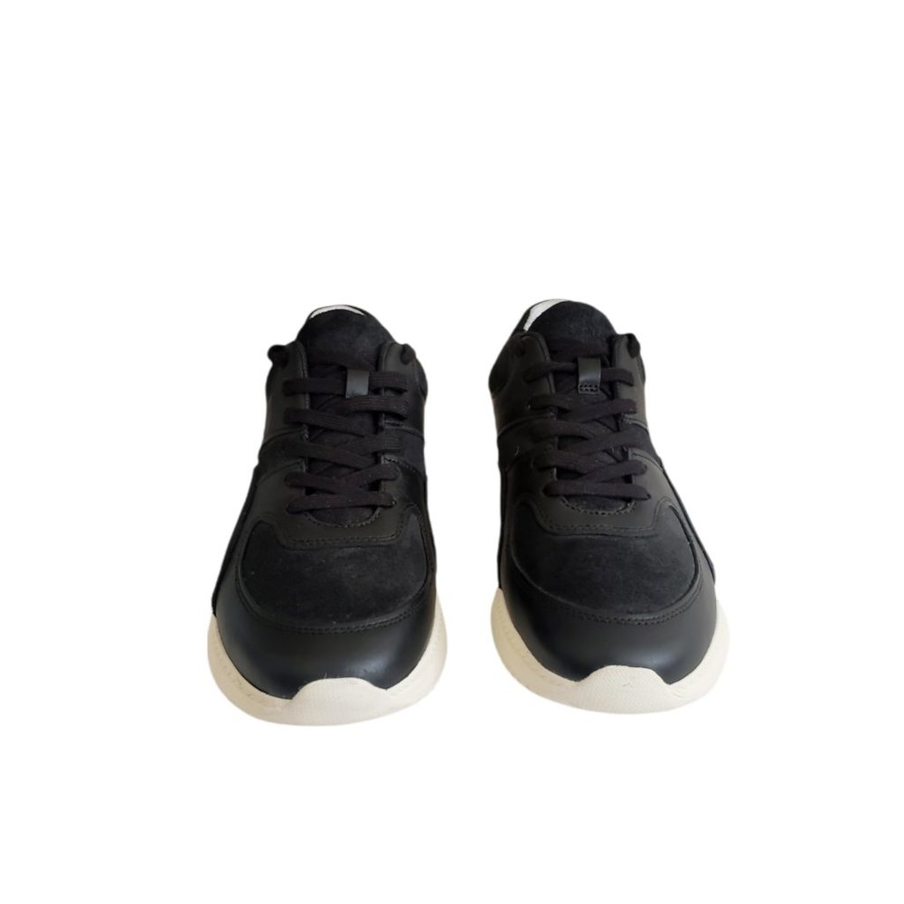 O by Everlane Black The Trainer Lace-Up Leather Sneakers  Women's Sz 10 Men's  8 - Picture 2 of 11